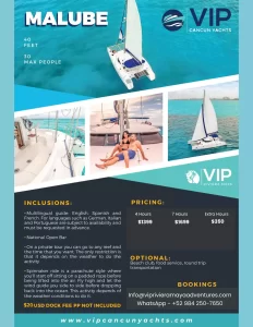 MALUBECATAMARAN - PRIVATE CATAMARAN OFFERED BY VIP RIVIEARA MAYA ADVENTURES FOR PRIVATE CATAMARAN RENTALS