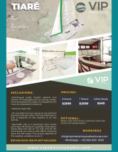 TIARE CATAMARAN - PRIVATE CATAMARAN OFFERED BY VIP RIVIEARA MAYA ADVENTURES FOR PRIVATE CATAMARAN RENTALS