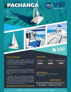 PECHANGA CATAMARAN - PRIVATE CATAMARAN OFFERED BY VIP RIVIEARA MAYA ADVENTURES FOR PRIVATE CATAMARAN RENTALS
