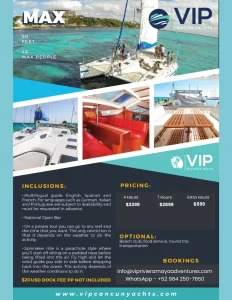 MAX CATAMARAN - PRIVATE CATAMARAN OFFERED BY VIP RIVIEARA MAYA ADVENTURES FOR PRIVATE CATAMARAN RENTALS